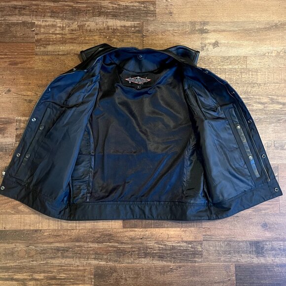 Street & Steel Leather Vest Mens Black Motorcycle Biker Size Large - Picture 11 of 11